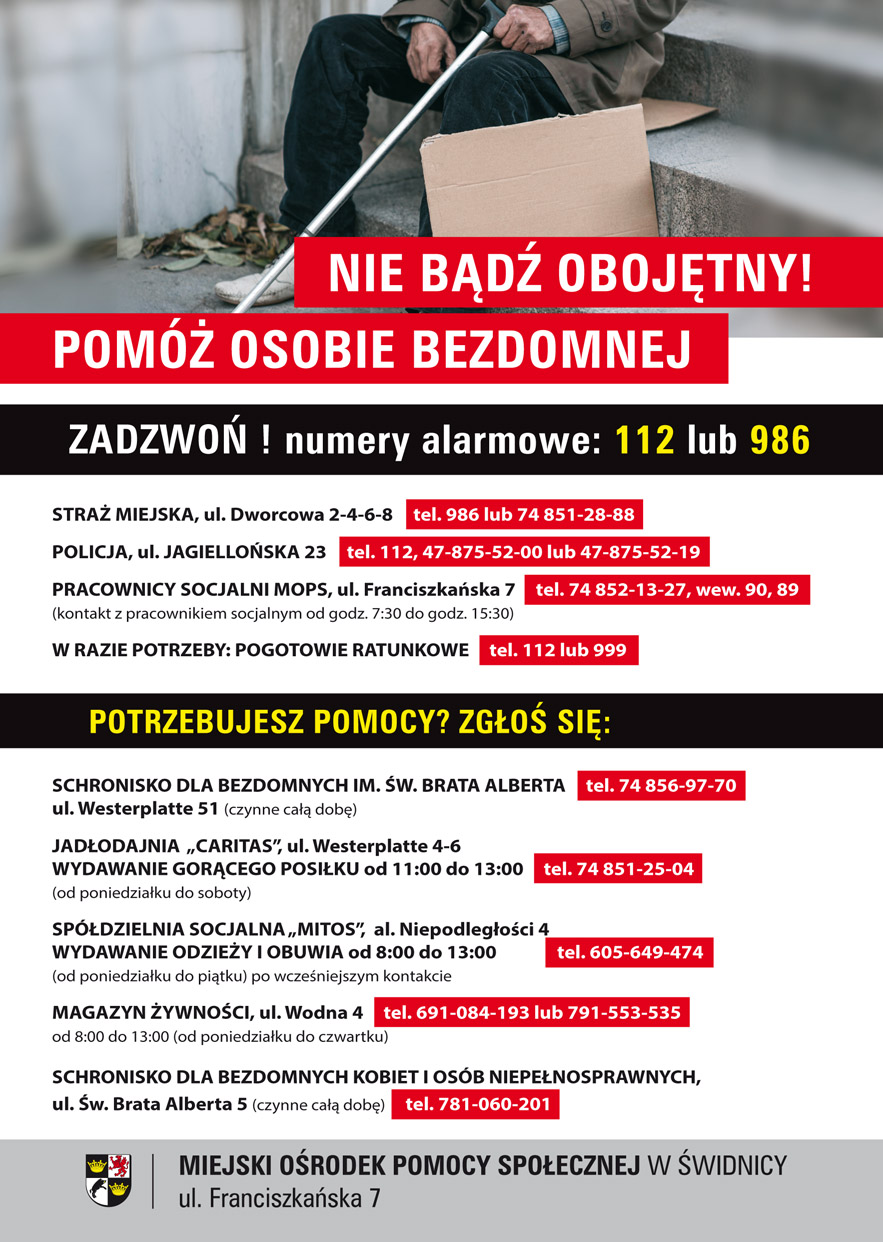 MOPS plakat bezdomni