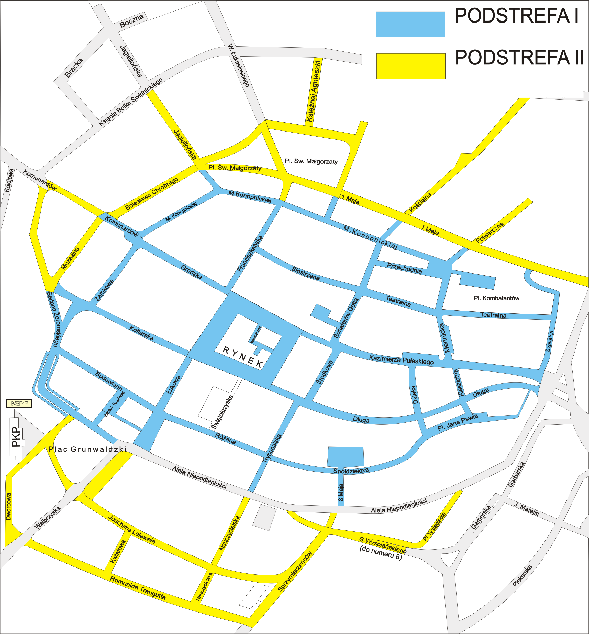 Mapa strefy płatnego parkowania