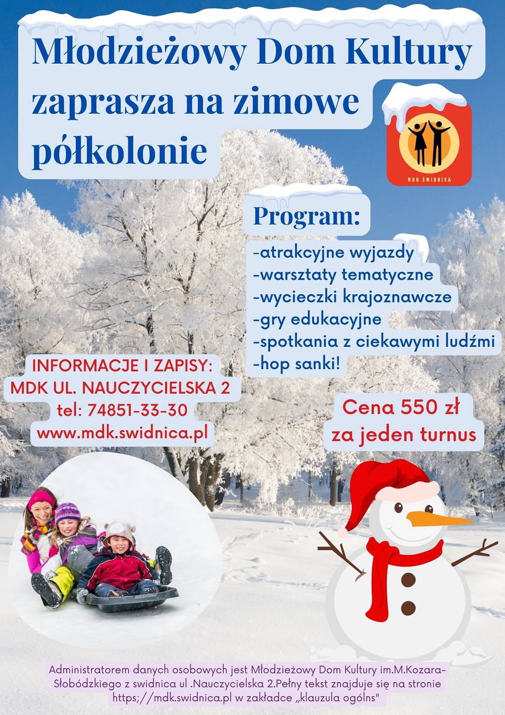 MDK półkolonie plakat